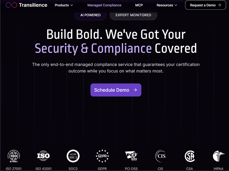 Transilience AI Powered Managed compliance